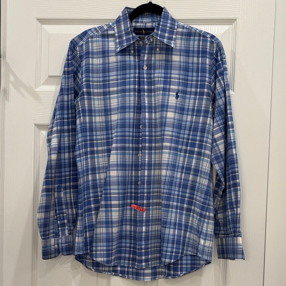 Polo Ralph Lauren Blue and White Plaid Shirt